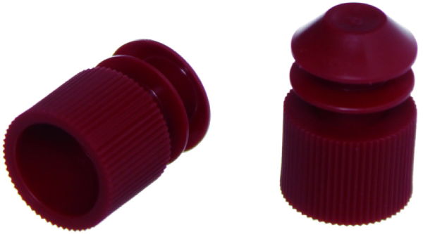 Plug with tongues, for test tube with diameter 12mm in polyethylene, red. 1 * 1.000 items