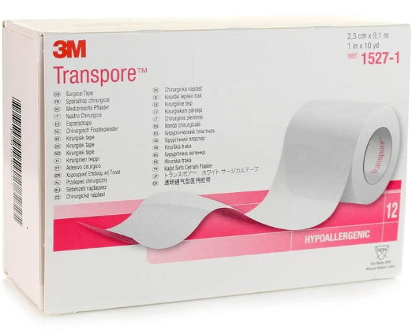 3M Transpore Tape 2.5cm x 9.14m pk/12