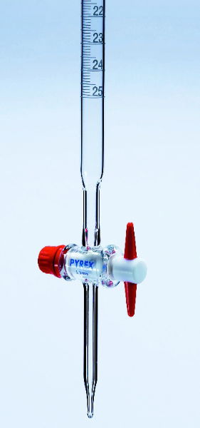 Burette, 100ml, with interchangeable PTFE key, Class B, 1 * 1 item