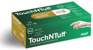 Latex Gloves, Touchntuff®, Textured Finish, Powder Free, Size 5.5 - 6, 1 * 100 Items