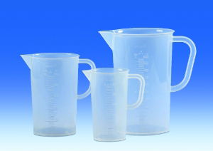 Beaker with handle, 1000ml, PP, moulded graduations, 1 * 1 item