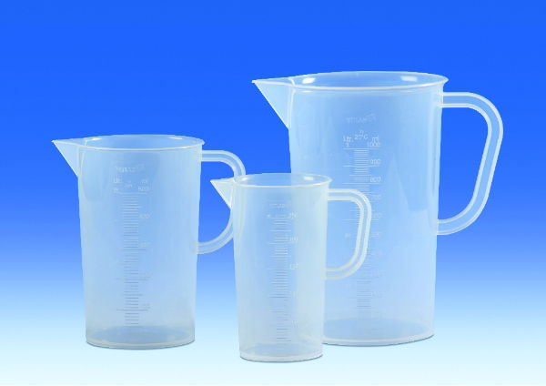 Beaker with handle, 1000ml, PP, moulded graduations, 1 * 1 item