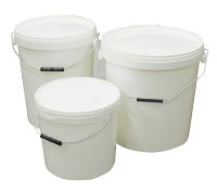 Hermetic tamper evident buckets, round