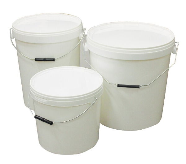 Hermetic tamper evident buckets, round