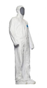 TYVEKÂ® Labo - white, model CHF7-Size XXXL Coverall, 3 piece hood, internal stitched seams, zipper with flap, tunnelled cuff & facial elastics, integrated shoe covers 25 items