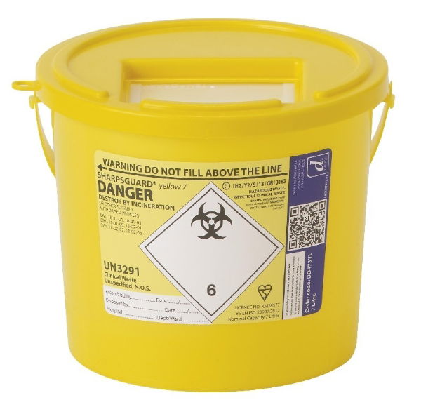 Sharpsguard- 7L, Yellow with yellow Lid, 248 × 205mm, 1 * 40 Items