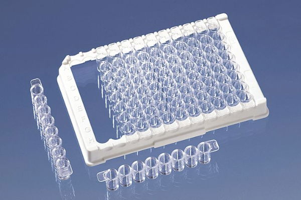 96-well strip plate, 12×F8 breakable, with grid, pureGrade™, 350µl, 1 * 100 Items