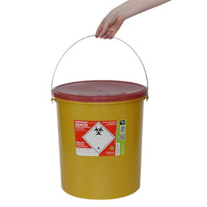 Sharpsguard Container Clinical Waste 22 Litre for Theatre Clinical Waste, Red Lid, 1 * 10 Items