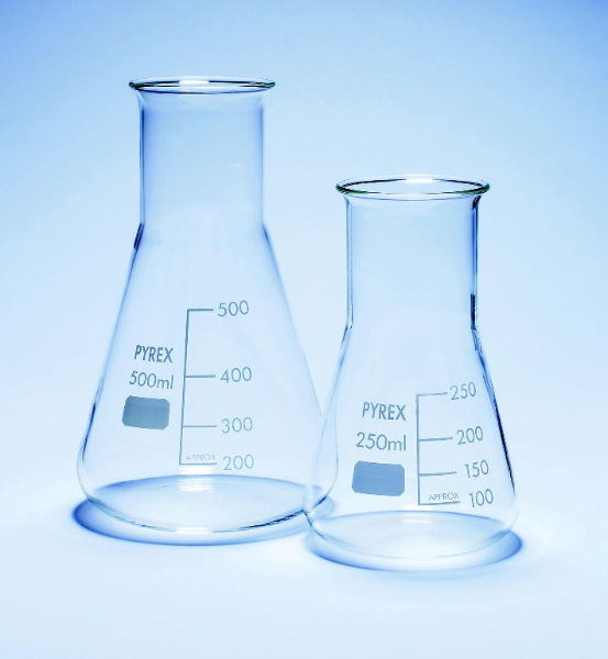 Flask, 250ml, Conical, wide neck, Pyrex, 1 * 10 Items