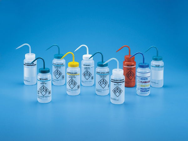 Safety Wash Bottles, Ethanol, Wide Neck, 500ml, 1 * 6 Items