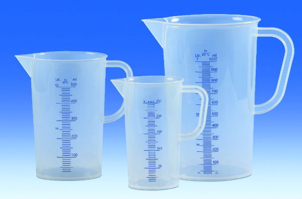 500ml jug, blue graduated with handle, low form, pp 1 * 12 items