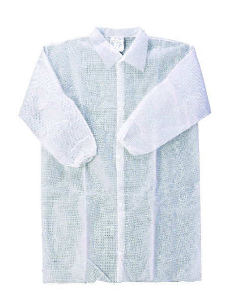 VWR Labcoat, Medium, Snap Front, Elastic Cuffs, Small Fabric is strong, light weight, breathable, White 1 * 25 items