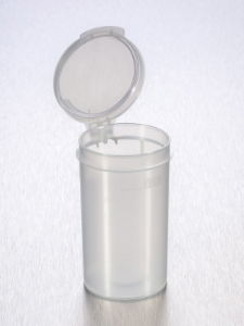 Container flip top hinged lid 90ml, Clear, PP, AS, 1 * 350 items