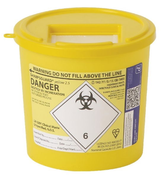 Sharpsguard. 2.5Lyellow Lid - Inc C [48]